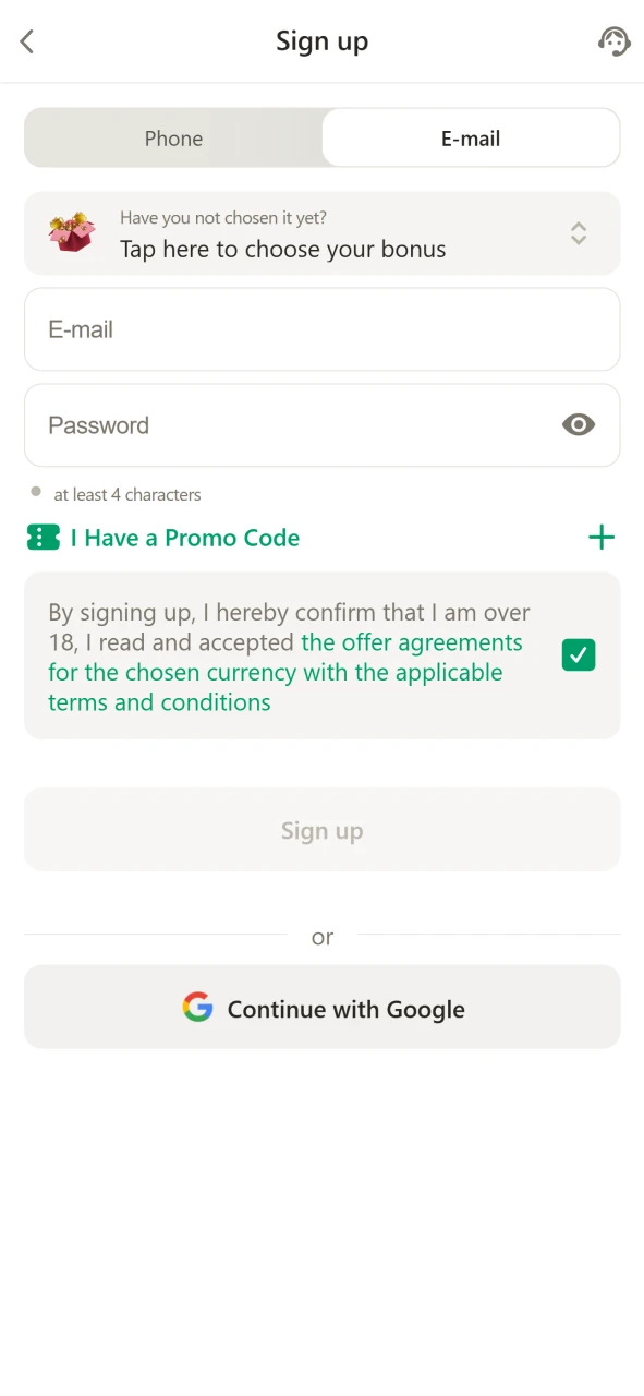 Register to get a bonus on Parimatch.