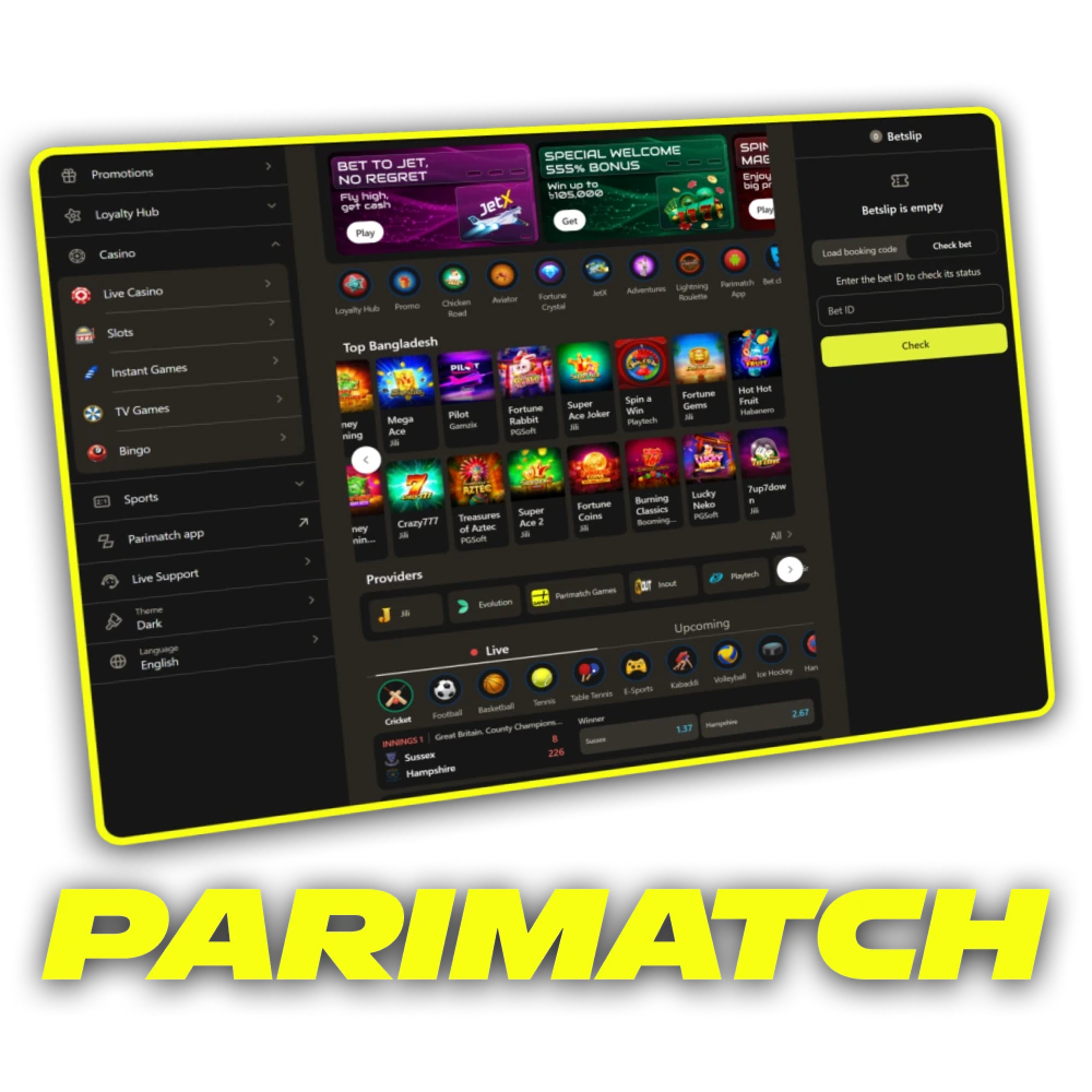 Get moew information about the Parimatch bookmaker.