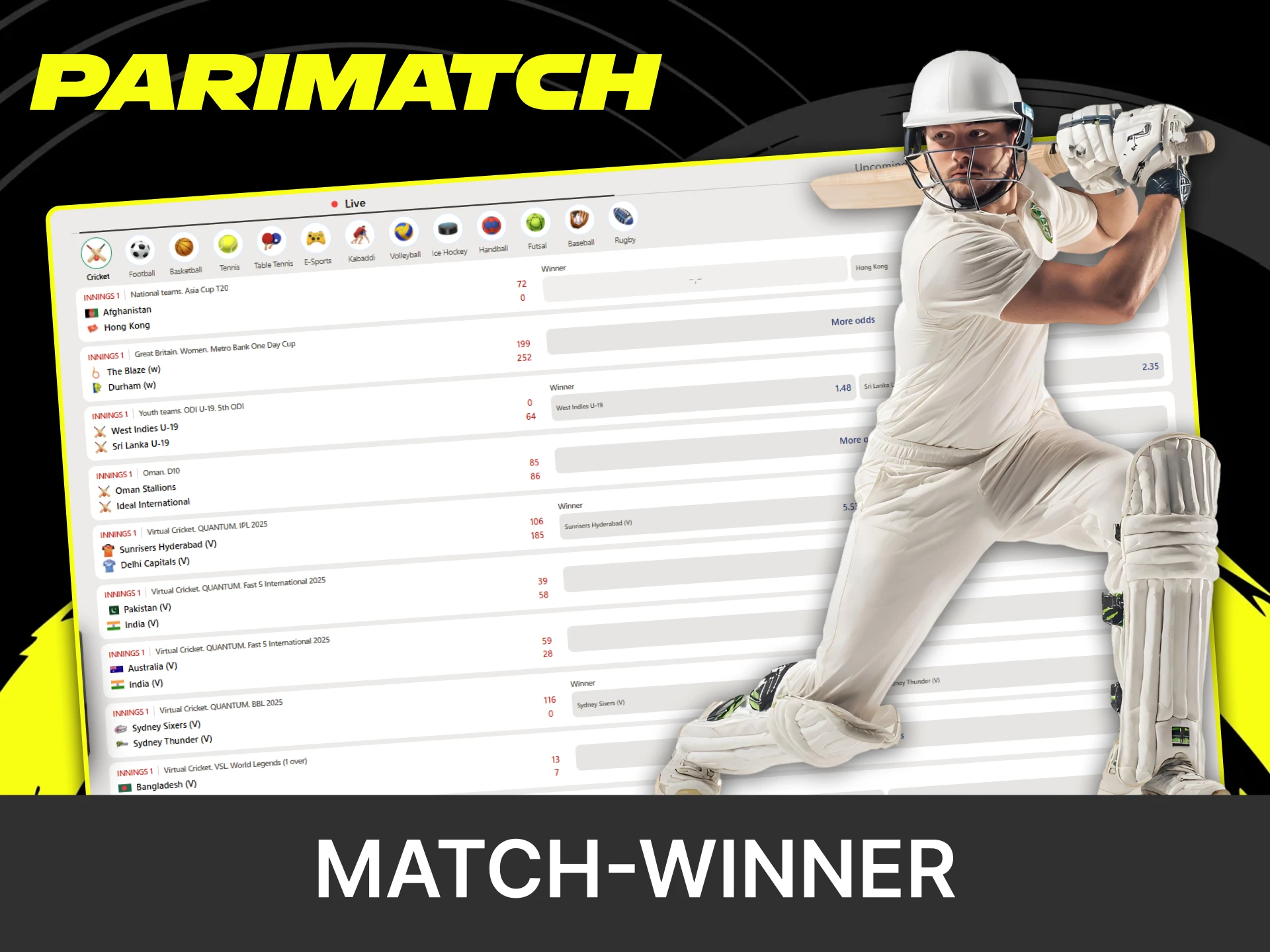 Choose who is going to win and place a bet.