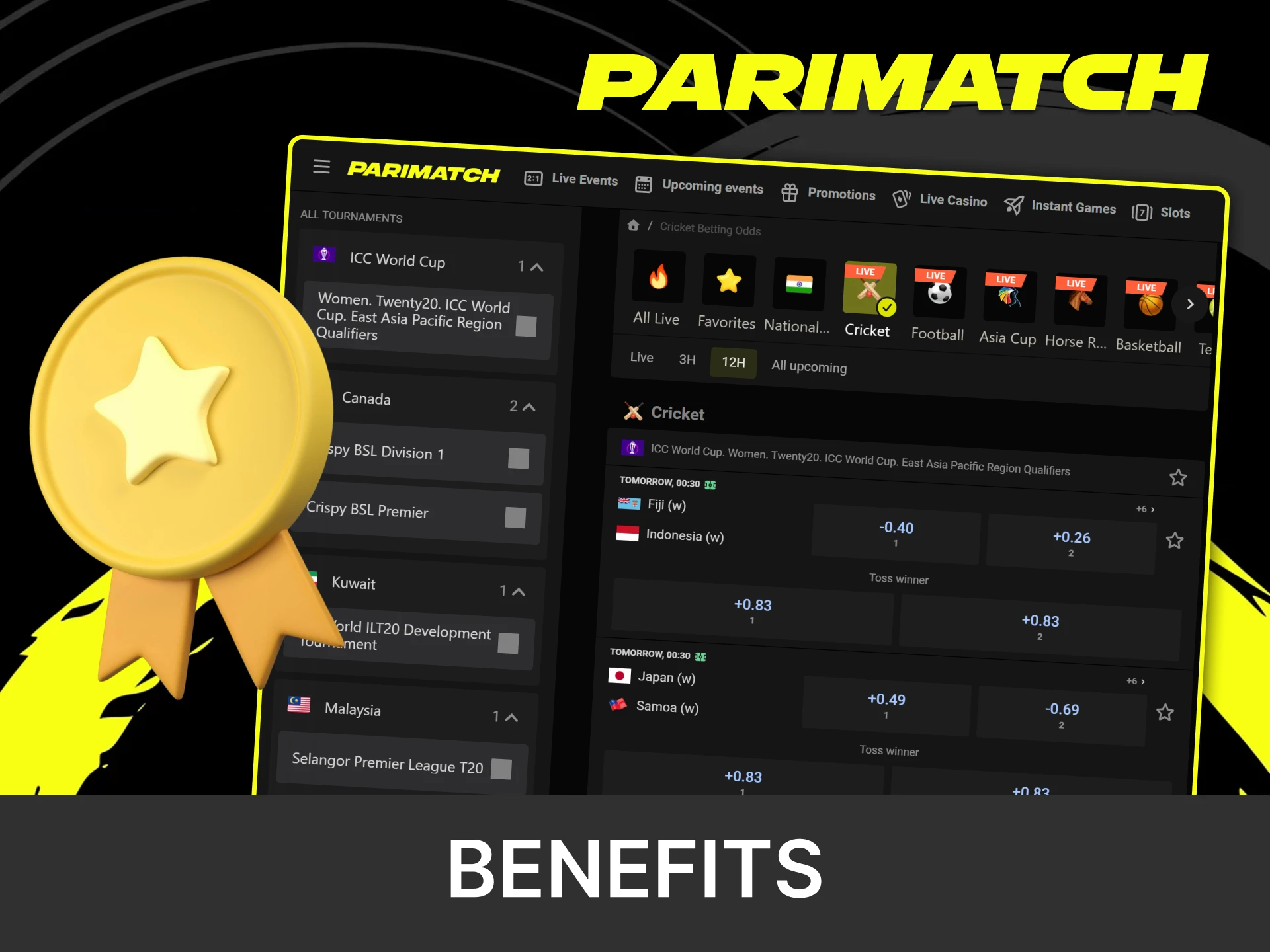 Parimatch offers many benefits for comfortable betting.