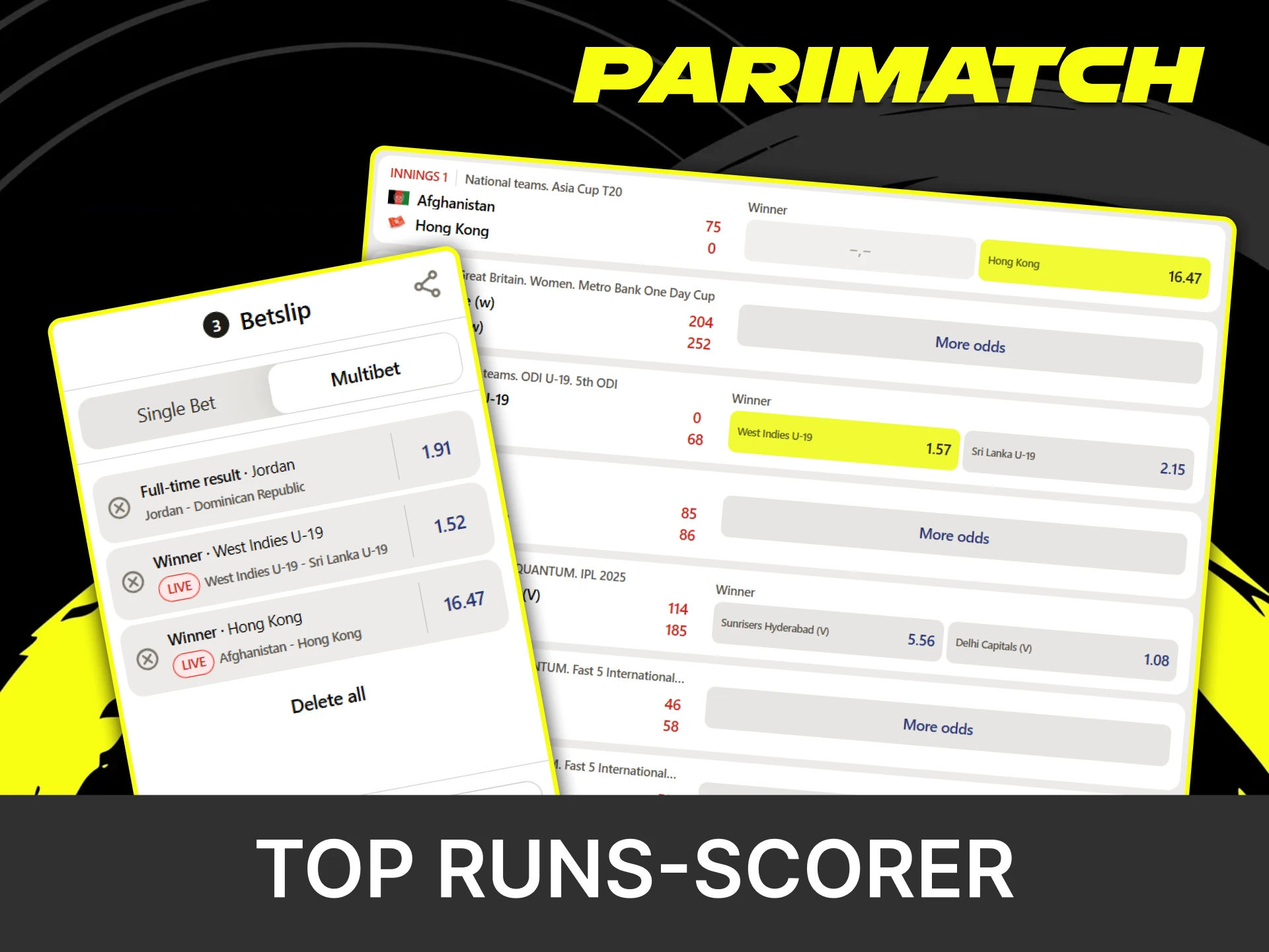 Bet on the player who will get the most runs during the game.