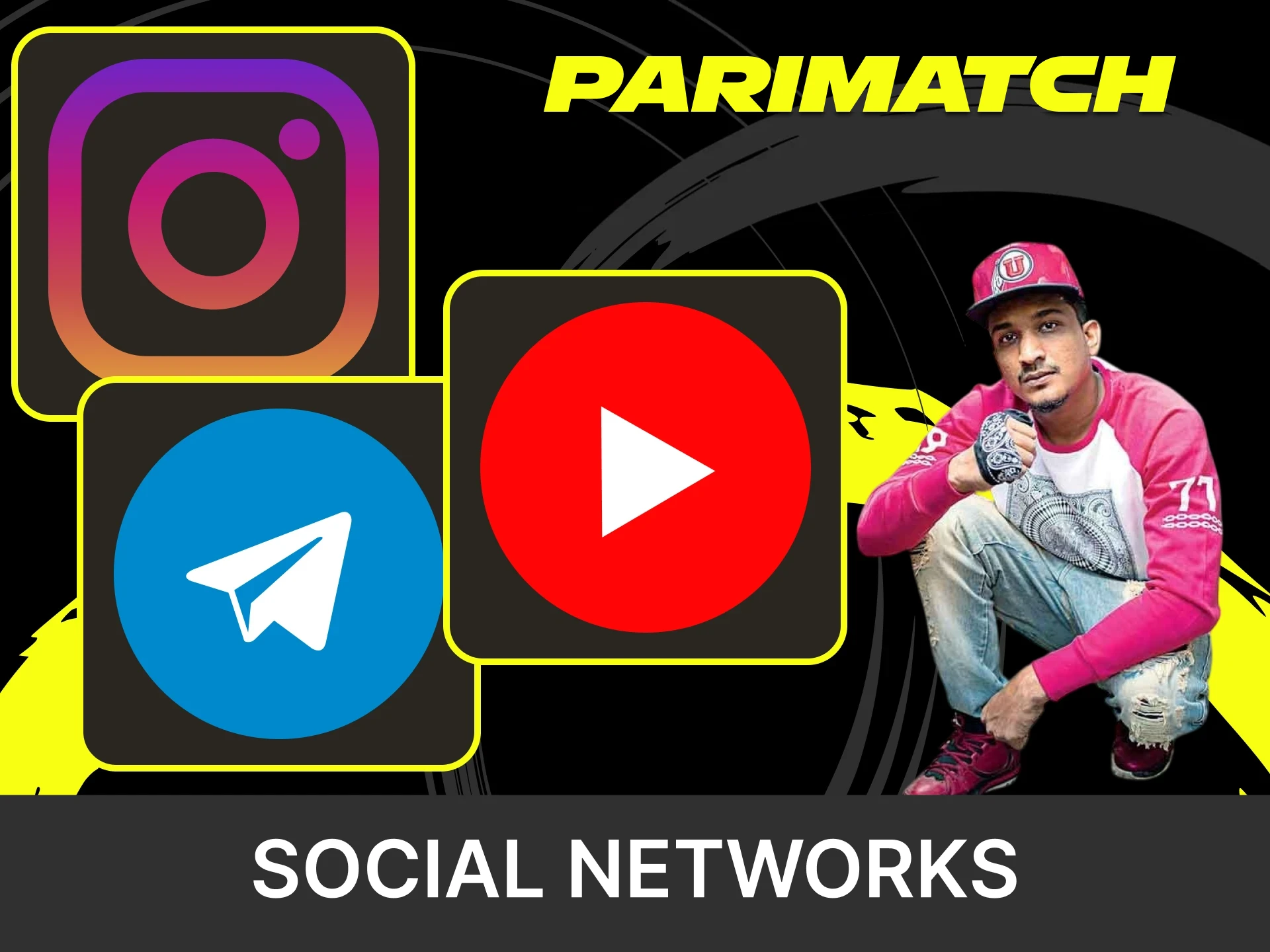 Visit the social networks of Ambassador Parimatch Divine.