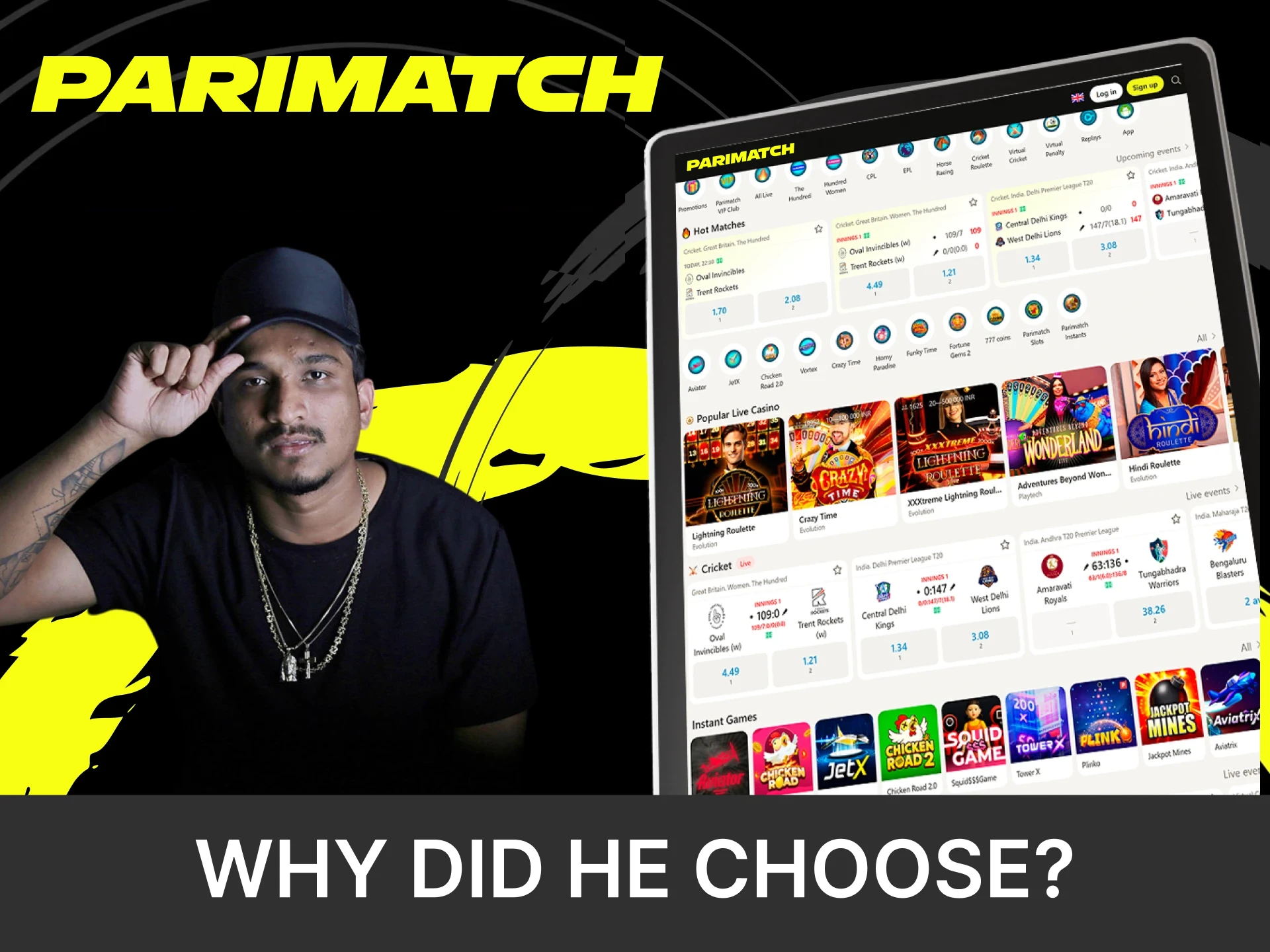Divine has chosen to be the ambassador of the Parimatch website.