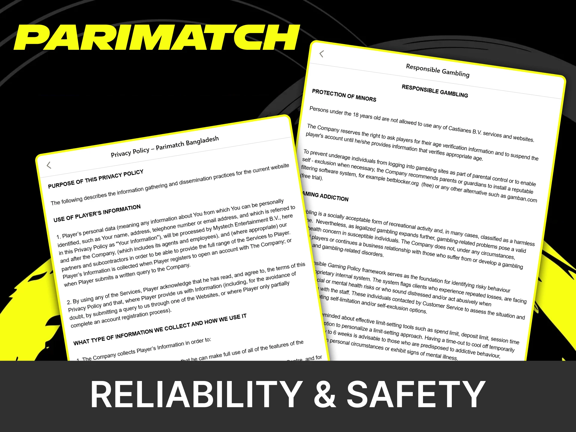 Parimatch is absolutely safe and reliable to bet at.
