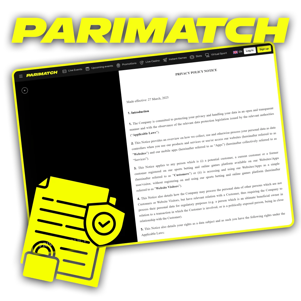 Parimatch protects your personal data and money.