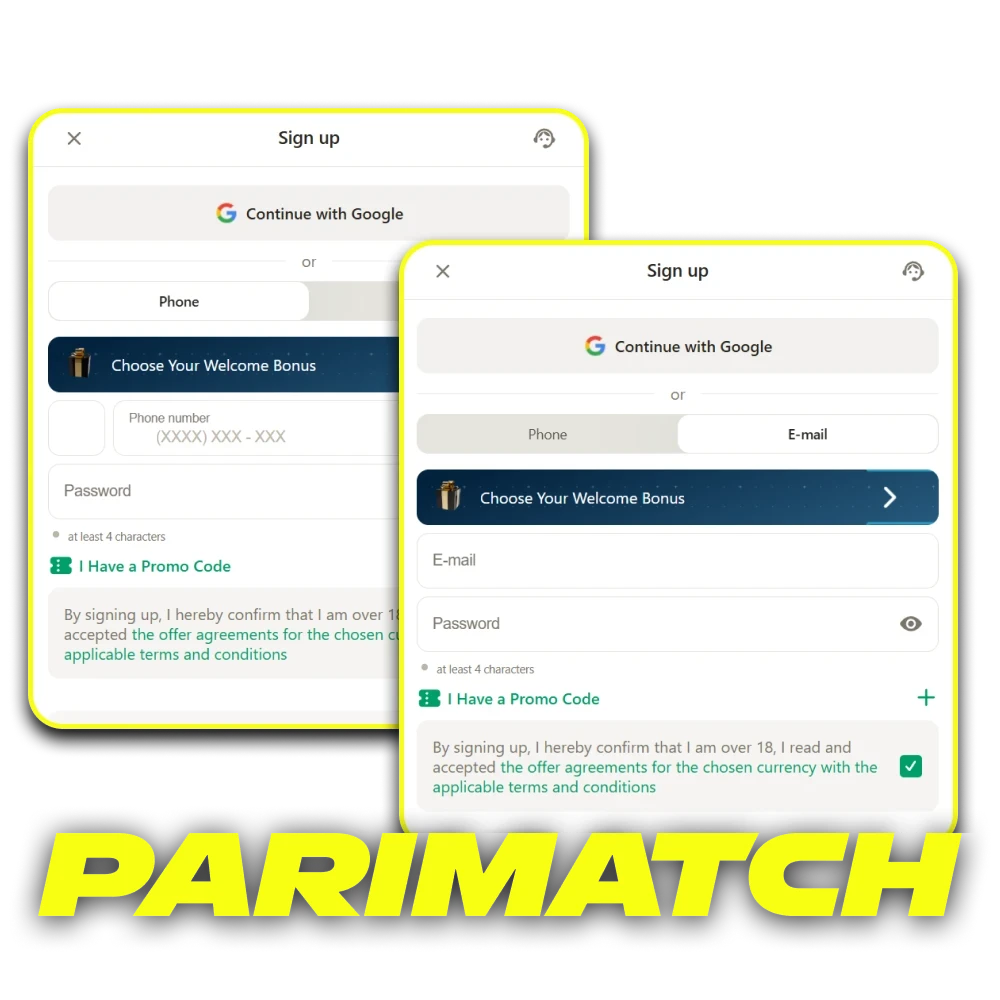 We will tell you about registration on the Parimatch website.
