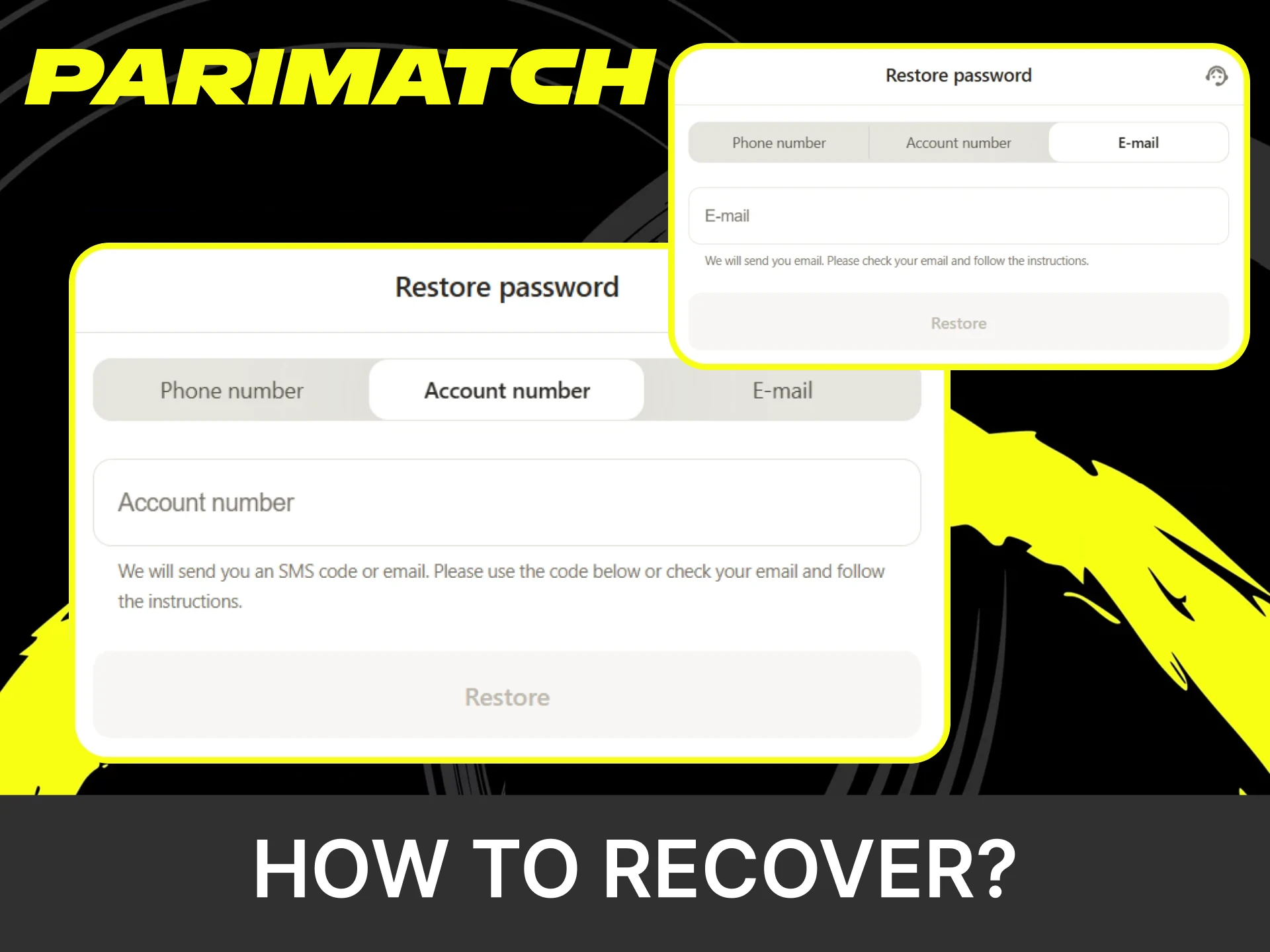 Find out how to restore your account on Parimatch.