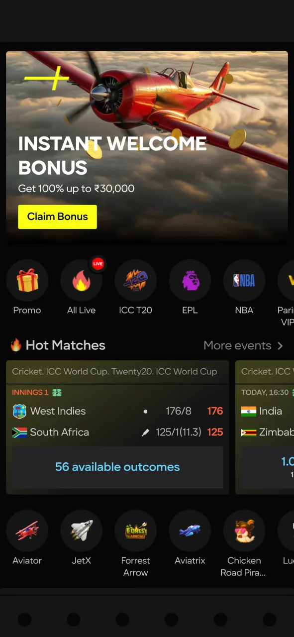 Visit the site to download the Parimatch app for Android.