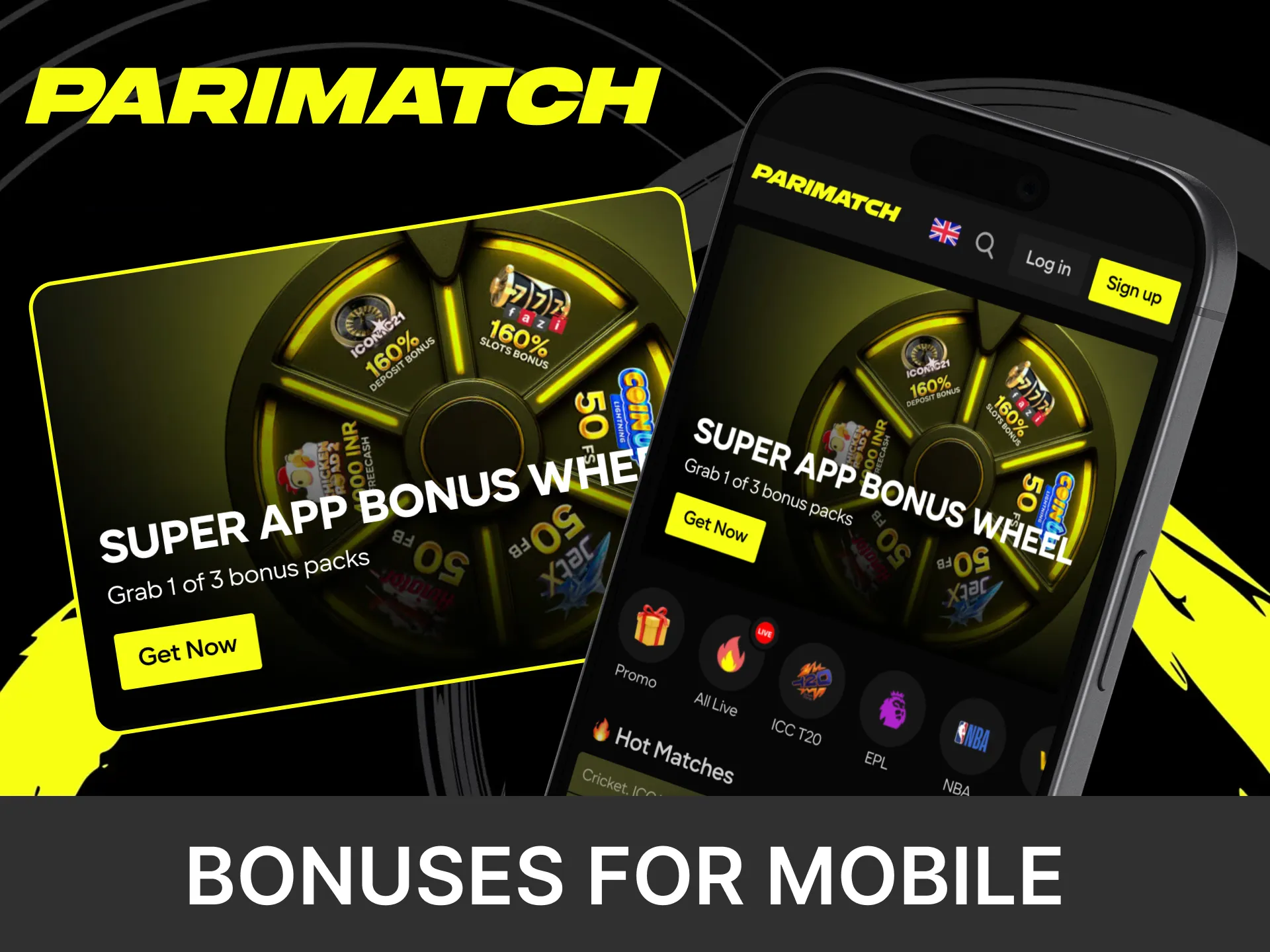 Get a bonus for free bets in the Parimatch app.